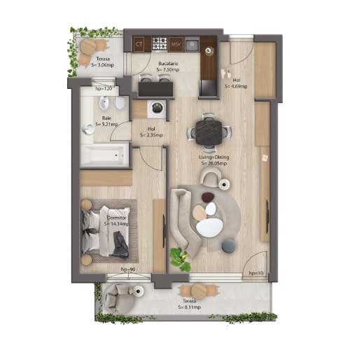 Apartament 2C tip C2