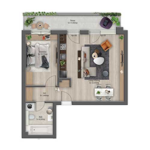 Apartament 2C tip C4