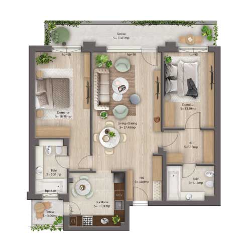 Apartament 3C tip C3